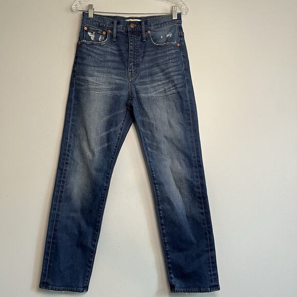 Madewell Denim - Madewell Womens Classic Straight Jeans Denim Sz 27 High Rise Med Wash Blue